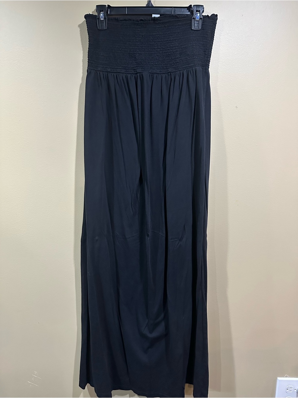 Women’s Black Maxi Dress with Smocked Waist